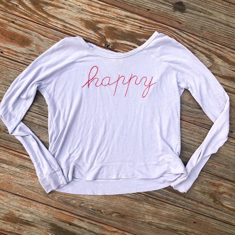Sundry Lavender ‘happy’ Sweater Shirt| size 0